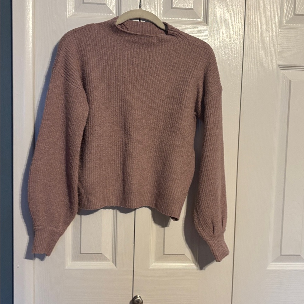 Madewell long sleeve mauve balloon sleeve sweater size XS